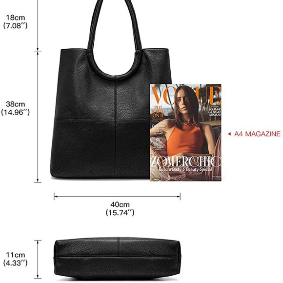 Tami Women Elegant Leather Tote Brown - Picture 2 of 7